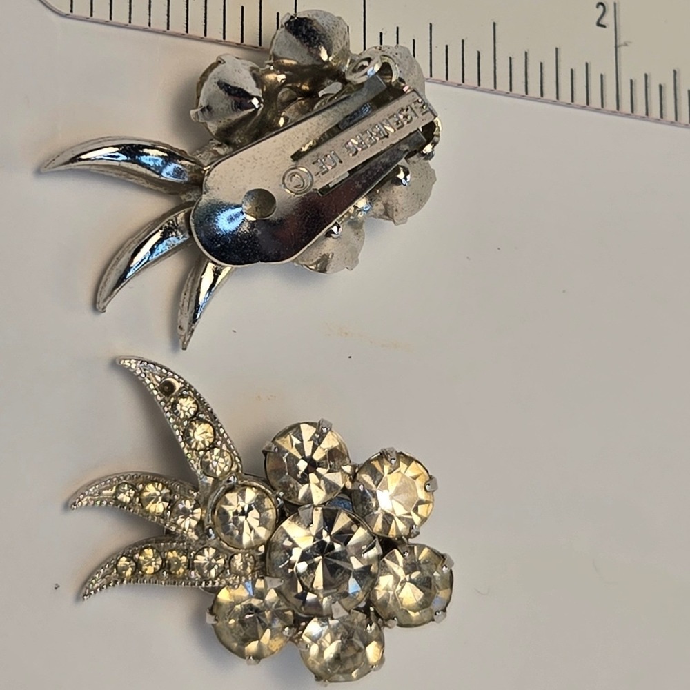 Vintage Signed EISENBERG Earring Crystal Rhinestone Set - Picture 2 of 3